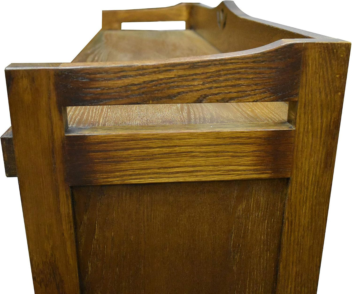 Crafters and Weavers Arts and Crafts Wood Curio Cabinet in Walnut