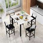 AWQM 5-Piece Dining Table Set, Kitchen Table Set for 4 (White) | Counter Height Table & 4 Upholstered Bar Stools, Compact Dining Set for Small Spaces, Dining Room, Kitchen，Easy to Assemble