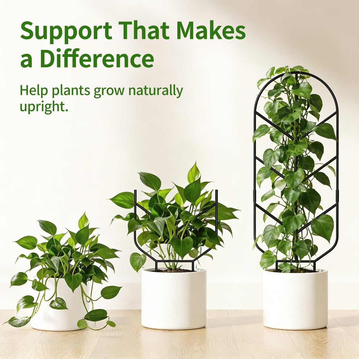 2 Pack 30'' Large Metal Plant Trellis for Climbing Plants, Tall Plant Support for Indoor & Outdoor Use, Modern Decorative Trellis for Potted Plants (2 Pack)