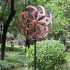 Wind Spinner Outdoor 360 Degrees Metal Wind Sculpture Artistic Geometric Design Wind Spinners for Yard and Garden 63x13 Inches