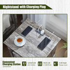 BLANKSPACE Nightstand,Farmhouse End Side Table, Night Stand,Bedside Cabinet for Bedroom, Living Room,Grey