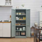 Freestanding Pantry Cabinet with 4 Adjustable Shelves for Kitchen | Space-Saving Furniture-Style Design, Durable Steel Construction