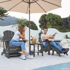 SERWALL Folding Adirondack Chair Footrest Set of 2, Adirondack Ottomans Without Assembly, Grey