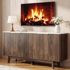 63'' Buffet Cabinet Sideboard with Storage, with 4 Doors, Brown