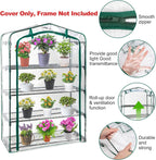 DECOHS Extra Wide 4 Tier Greenhouse Replacement Cover- 63 x 40 x 19 Inch Clear PVC Plant Gardening Greenhouse Cover with Roll-Up Zipper Door for Gardening Plants Flowers (Frame Not Include)