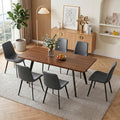 Zerifevni 70.87" Large Extendable Dining Kitchen Table with 6 Chairs | Compact Table with Removable Leaf, Modern MDF Wood Grain Table for Small Space Apartment, Easy Assembly