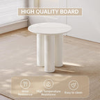 Small Round Dining Table, 30" Circle Kitchen Table with 3 Legs, Modern White Accent Table for Kitchen, Dining Room, Home Office and Living Room