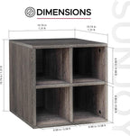 Sunjoy Quub Quarter Saving Stackable MDF Wood Cabinet for Living Room, Bedroom and Other Indoor Space, Walnut…
