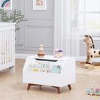 UTEX Kids Toy Box, Toy Chest with Bookshelf, Kids Storage Organizer Bench | Wooden Toy Trunk With Lit, Gently Tapered Solid Wood Legs, Boys and Girls, Toy Room, Small Room, Playroom, Gift, White