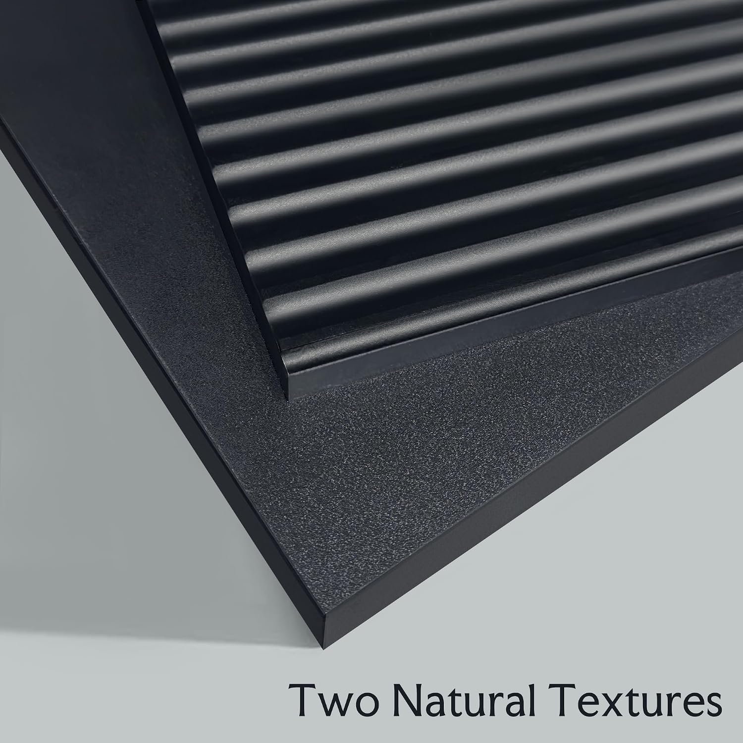 Wood Nightstand Set of 2, Fluted Bedside Tables with 2 Drawers