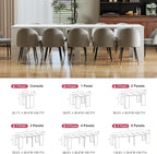 Extendable Dining Table, Transformer Console Table for 1-12 People, Folding Space Saving Dining Room Table for Homes, Apartments, Marble White