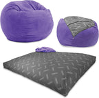 CordaRoy's Chenille Bean Bag Chair, Convertible Chair Folds from Bean Bag to Lounger, As Seen on Shark Tank, Very Peri Purple - Full Size