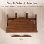 47.2" Solid Wood Small Round Dining Table, 3 in 1 Space Saving Folding Dining Table, Foldable Kitchen Table for 2-6, Round Table with Leaf, Wooden Folding Table Drop Leaf Tables for Small Spaces