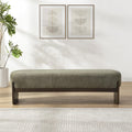 Virubi Elegant Upholstered Loop Yarn Ottoman, Dark Green End of Bed Entryway Benches, Corner Dining Bench Shoe Stool for Indoor Bedroom Living Dining Room (Dark Green)