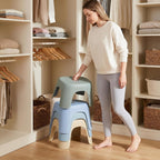 Plastic Step Stool, Heavy-Duty ABS Shower Bath Stool Anti-Slip, Compact Size for Bathroom, Kitchen, Entryway Beige