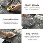 Telescoping Faux Marble Table 63-94.49" Adjustable Length 8-10 People Heavy Duty Carbon Steel Base for Kitchen Dining Room Family Party (62.99''-94.48'' Bonnes)
