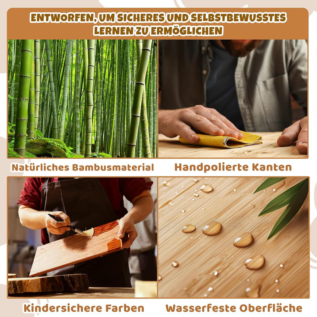 COSYLAND Tritthocker mit 2 Stufen | Kindertreppchen Schemel | Kindermöbel für Bad, Küche, Kinderzimmer ab 2 Jahre | Toilettenhocker (Natural)