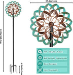 360° Wind Spinners Outdoor, Wind Sculptures Windmill with Metal Stake, Kinetic Large Metal Yard Art Decor Spinners Pinwheels for Garden Outside Patio Lawn, 63.2 * 13.2"