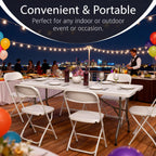 4 Feet Folding Table Adjustable Height with Carry Handle, Steel Legs | Heavy Duty | Lightweight Portable | Perfect for Party, Dining, Wedding, Events, Picnic Indoor, Outdoor, Camping, Utility-10P