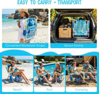 Old Bahama Bay Beach Chairs for Adults, 7-Position Classic Lay Flat Beach Chair Reclining Beach Chair, Portable Aluminum Backpack Beach Chair with Towel Bar & Cooler Bag