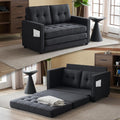 VINGLI Upgraded Loveseat Sleeper, 53.5" W 83" L Convertible Sofa Bed Couch Futon Couches for Living Room, Folding Couch Bed for Small Spaces, Fold Out Floor Gaming Sofa Bed for Basement, Black