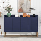 LUMISOL Sideboard Buffet Cabinet with Storage, Modern Storage Cabinet with 4 Doors and Metal Base, Accent Console Table with Adjustable Shelves for Kitchen, Dining Room, Entryway, Navy Blue