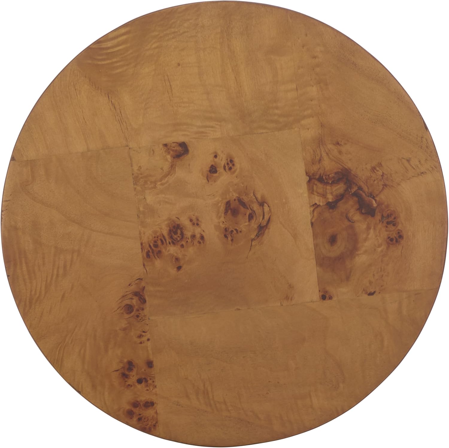SAFAVIEH Home Collection - Siya Natural Brown Accent Table, Round Drum Side Table, Burl Wood Look, Fully Assembled (ACC6611A)