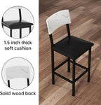 AWQM 5-Piece Dining Table Set, Kitchen Table Set for 4 (White) | Counter Height Table & 4 Upholstered Bar Stools, Compact Dining Set for Small Spaces, Dining Room, Kitchen，Easy to Assemble