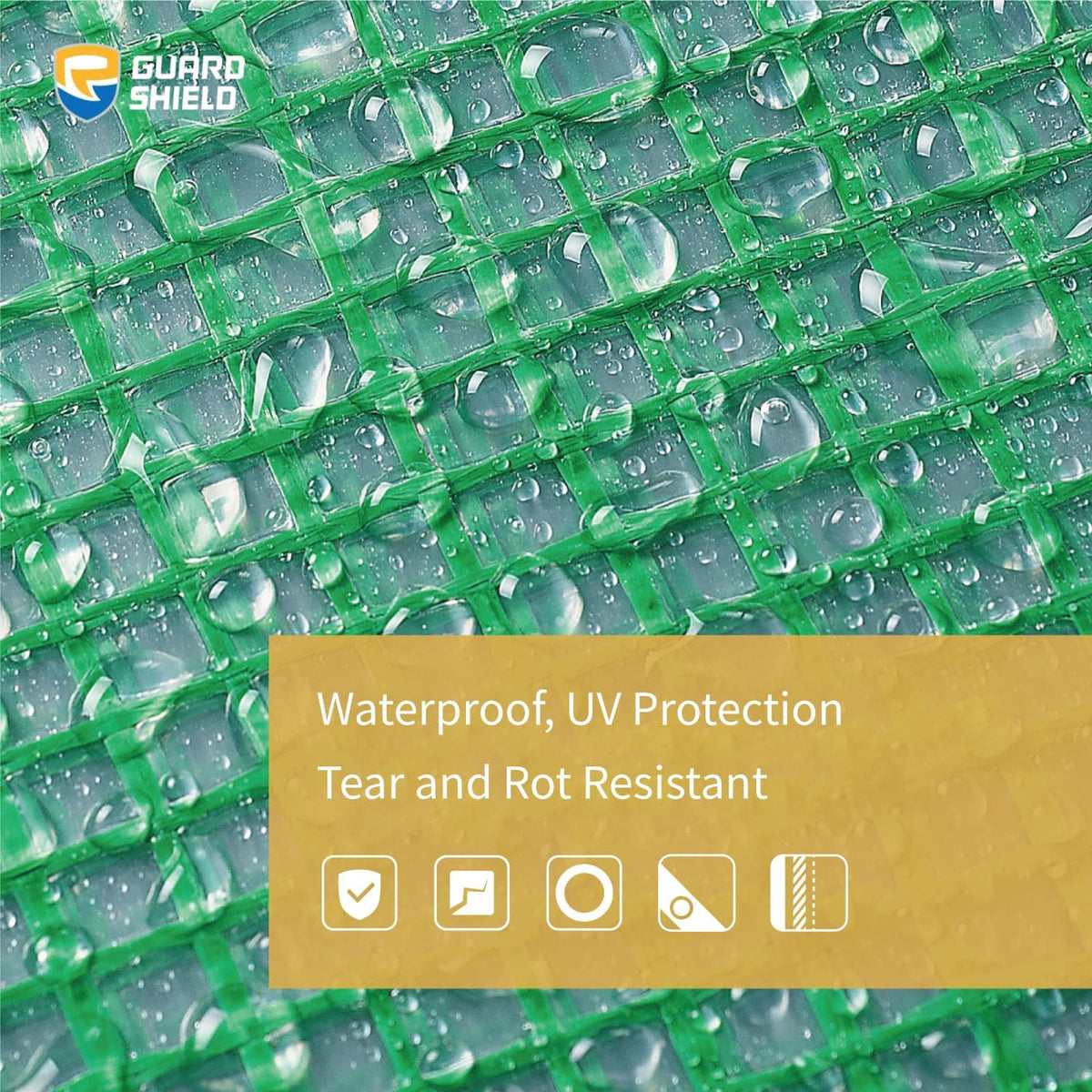 GUARD SHIELD Clear Green Tarp Heavy Duty 10x12 Feet Waterproof for Greenhouse Outdoor Garden Poly Cover UV Resistant 3x3 Weave 10mil