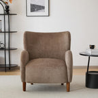 Christopher Knight Home Dolly Mid-Century Modern Velvet Upholstered Wingback Club Chair, Living Room Lounge Chair for Relaxation, Reading Armchair, Solid Wood Living Room Accent Chair, Camel+Brown