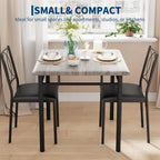Garvee Dining Table Set for 2, Small Kitchen Table with Upholstered Chairs | Farmhouse Wood Dining Table Chairs for Kitchen Room, Small Spaces, Apartment