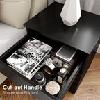 FOTOSOK Nightstands Set of 2, Black Nightstand with 3 Drawers for Bedroom | Black Nightstand Set of 2 for Bedroom, Handless Bedside Table with Silent Design, Side End Table for Small Spaces/Apartment