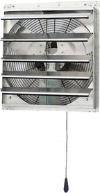iLIVING 18" Wall Mounted Shutter Exhaust Thermostat Control-3 Speeds Vent Fan for Home Attic, Shed, or Garage Ventilation, 1736 CFM, 2600 SQF Coverage Area, Variable, Silver