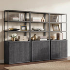 SICOTAS 71" Tall Book Shelf with Doors 5 Tier Bookshelf Bookcase