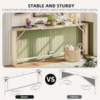 TIQLAB Sofa Table, 79 inch (1.2'' Thick Tabletop) Long Console Table Behind Couch, Narrow Entryway Table with Angled Metal Frame, Industrial Console Table for Entryway, Light Walnut