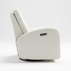 Storkcraft Santa Monica Power Recliner Swivel Glider (Ivory Boucle) – Effortless Electronic Power Recline, USB-A & USB-C Charger