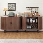 ONBRILL 40" Sideboard Buffet Cabinet with Storage, Storage Cabinet with Sliding Door & Adjustable Shelf, Modern Accent Coffee Bar Console Table for Kitchen, Entryway, Walnut