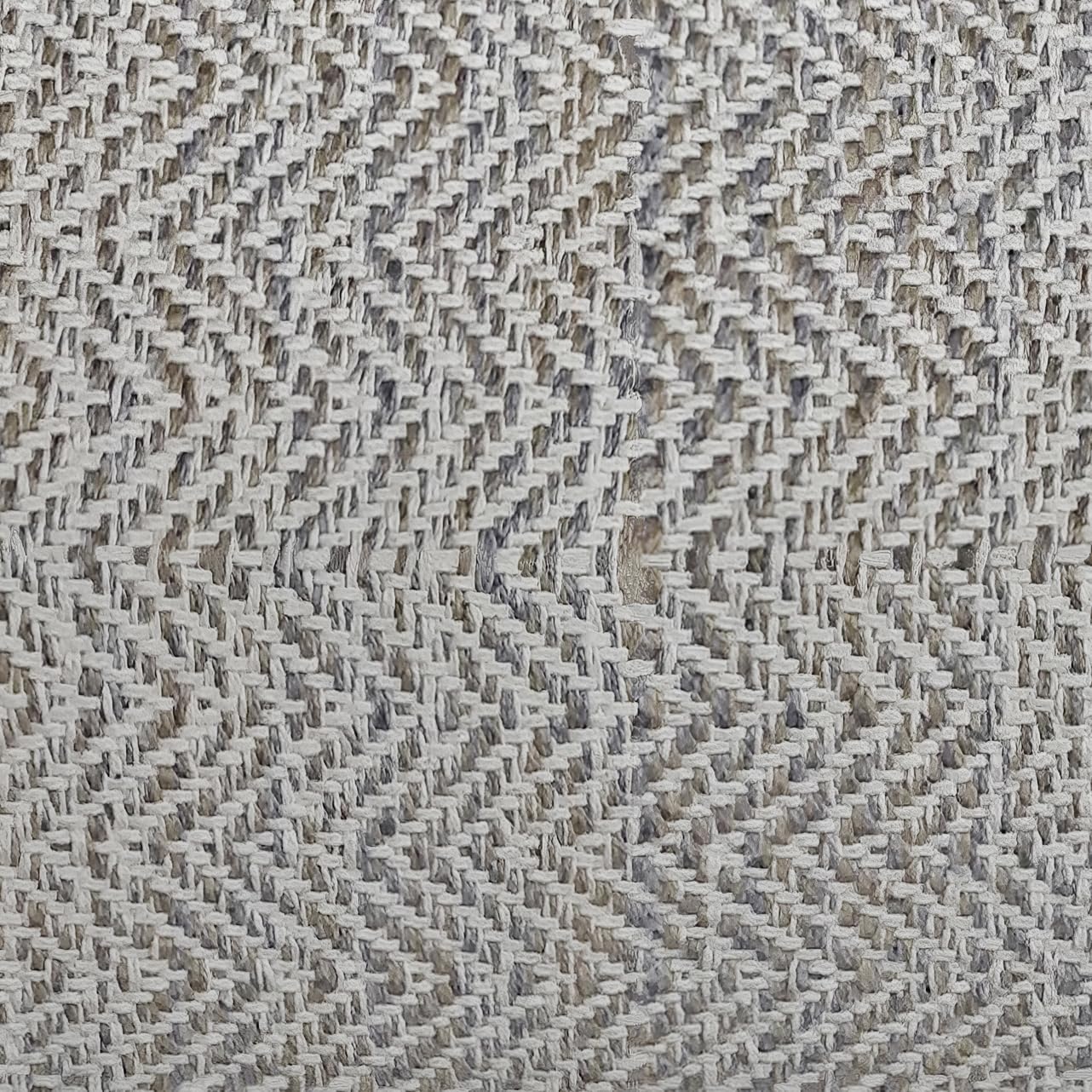 SIMPLIHOME Nate 20" Wide Square Pouf in Patterned Grey Melange Cotton