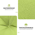 Porch Swing Cushions,Outdoor Cushions 3 Seater Replacement with Backrest, Waterproof Thickened Bench Cushion with Ties for Porch, Patio,Outdoor, Backyard and Garden (Grass Green 60 * 40 in)