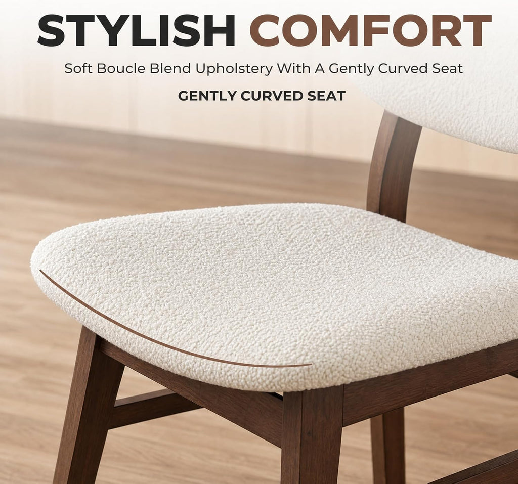 Dining Chairs Set of 6, Mid-Century Modern Dining Room Kitchen Dinner Chairs, Upholstered Vanity Living Room Chairs, Open Back and Padded Seat for Home/Kitchen/Living Room/Bedroom
