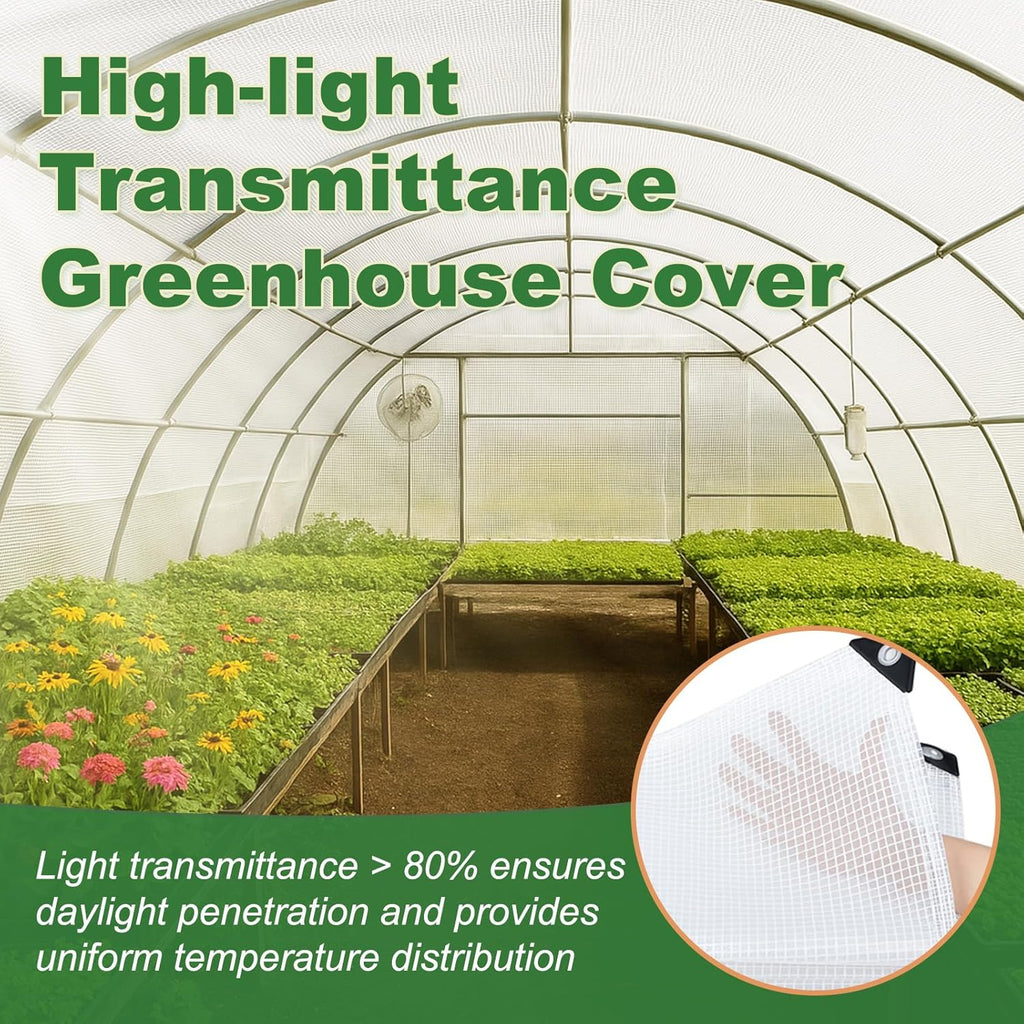 18 Mil Greenhouse Cover, 10x18 FT Clear Heavy Duty Greenhouse Tarp, UV Resistant Waterproof Green House Plastic Covering with Grommets for Garden, Farms, Nursery