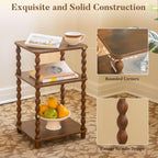 Fultyle Small Side Table, 3-Tier End Table with Shelf, Vintage Nightstand