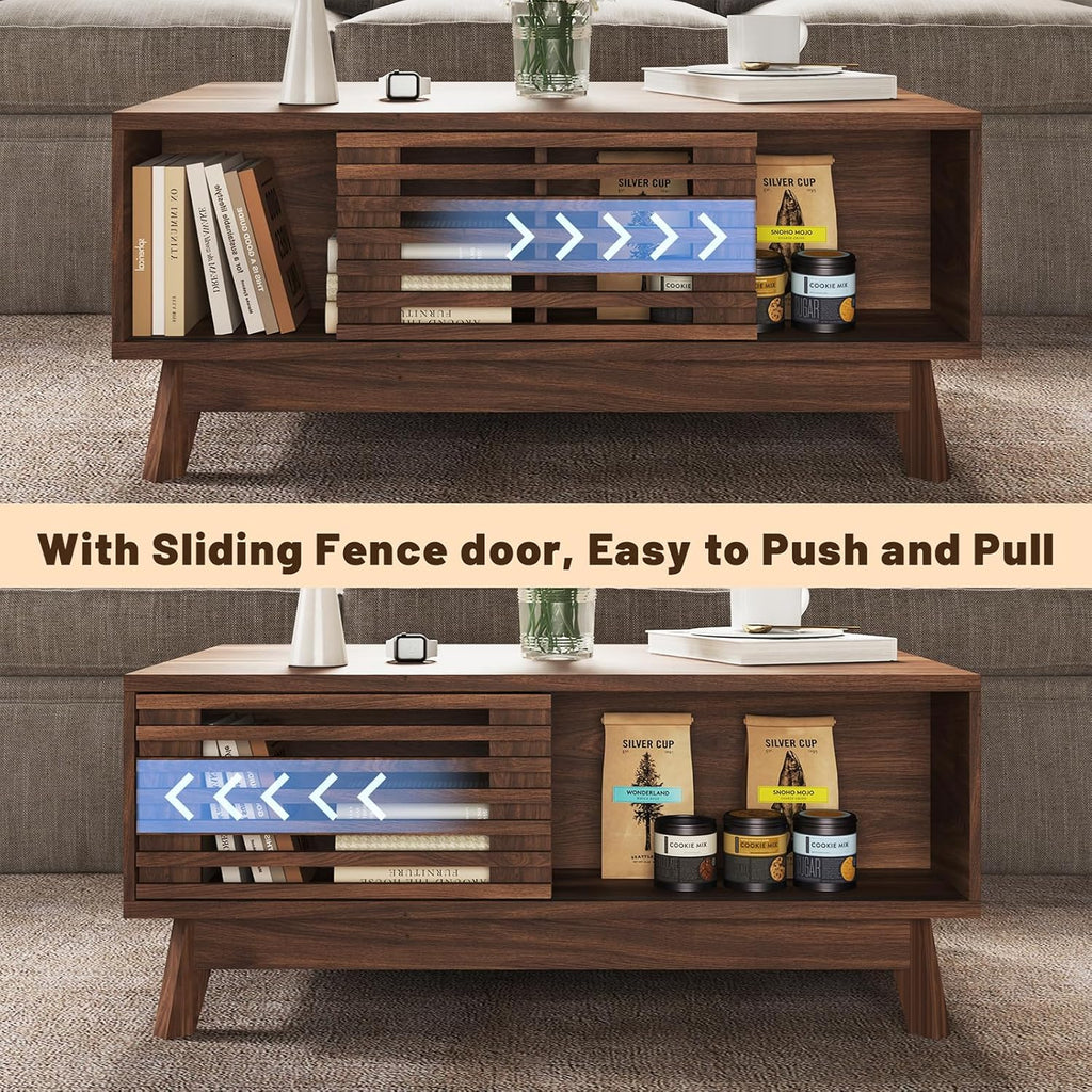 HAIOOU Lift Top Coffee Table with Storage for Living Room 35.4" Walnut