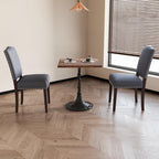 Upholstered Dining Chairs Set of 6 with Thickened Seat Cushion, Wooden Mid-Century Modern Fabric Farmhouse Kitchen Chairs for Dining Room Living/Restaurant/Reading Room