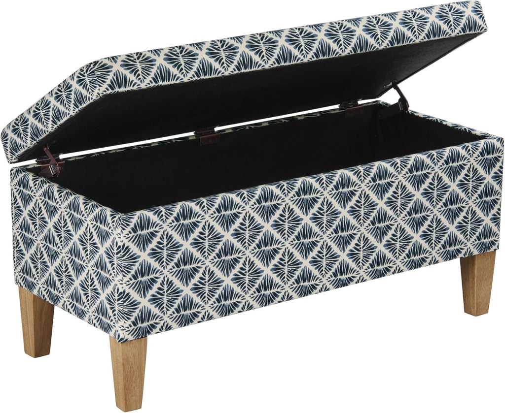 HomePop 36" Decorative Storage Bench - Blue Geometric Pattern