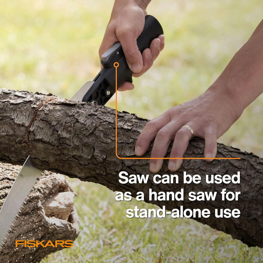 Fiskars XtendControl Extendable Tree Pruner (16 ft), Adjustable Branch Trimmer with 15" X3 Double-Hooked Saw, 4-8 ft Extension Pole, and Secure Locking System for Precision Cutting