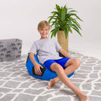 Posh Beanbags Bean Bag Chair, Medium-27in, Sports Soccer Ball Blue and Black