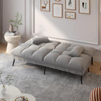 COMHOMA Convertible Futon Sofa Bed, 72″Fabric Futons Couch with Adjustable Backrest, Folding Sleeper Recliner for Living Room Furniture (Grey)