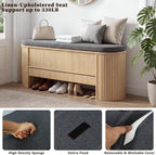 Gyfimoie Shoe Storage Bench with Cushion, Sturdy Entryway Bench Supports 300 lb, Wood Storage Chest with Drawer for Bedroom, 47.64"*17.91 * 13.98" Inches, Shoe Benches for Living Room, Hallway