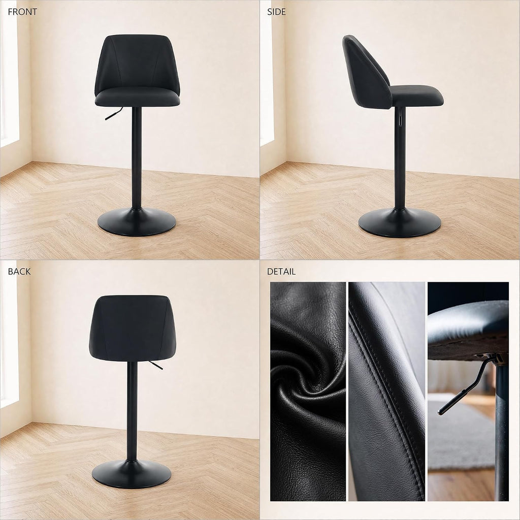 COLAMY MALOL 360° Swivel Bar Stool, Counter Height Chair with Silent Rotation, High-Density Foam Cushion, Solid Wood Frame, Footrest & Anti-Slip Pads for Kitchen Islands and Home Bars (Grey, 30.5")